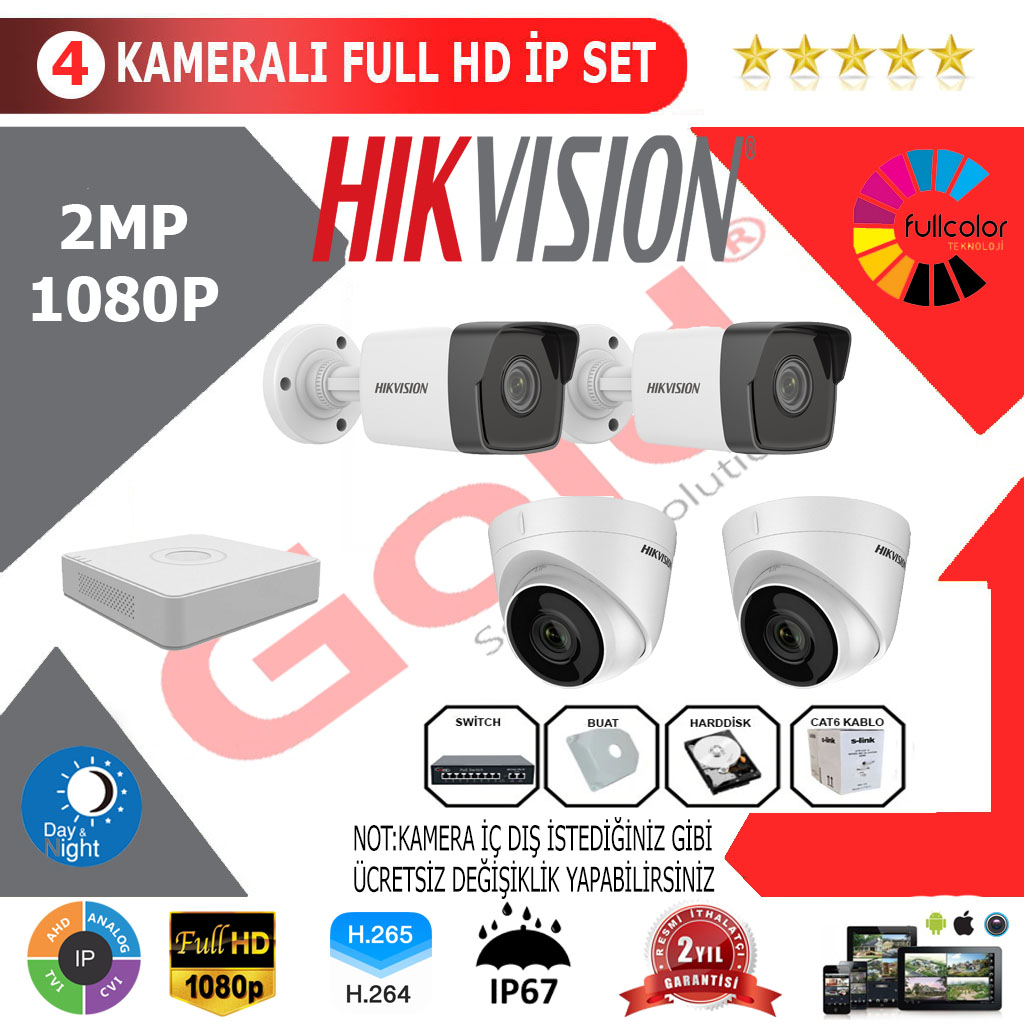 Hik  4 lu İp Kamera Montajlı